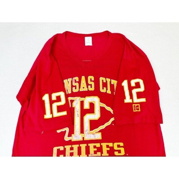 Vintage 80s NFL Kansas City Chiefs Jersey T-Shirt Red XL Single Stitch Football - Picture 6 of 10